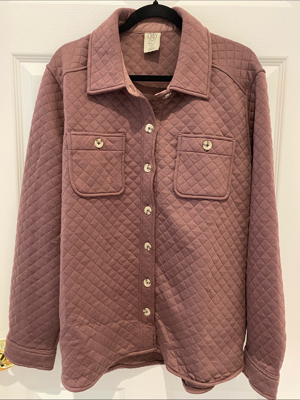 Sage Quilted Teddy Women’s Shacket in Mauve